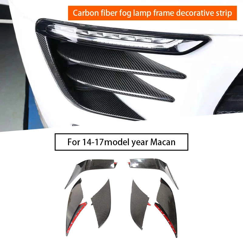 

6pcs Car Front Bumper Fog Light Cover Grille Trim Cover Headlights Cover for Porsche Macan 95B.1 2014-2017