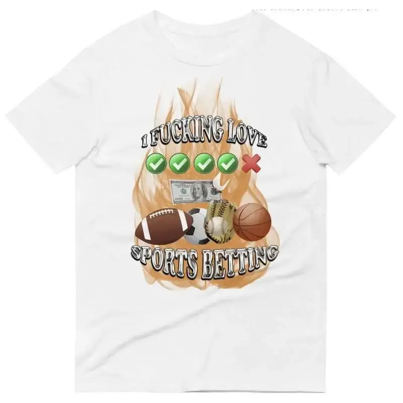 Mens I Love Sports Betting T Shirt Funny Gambling Parlay PrizePicks Humor Tee