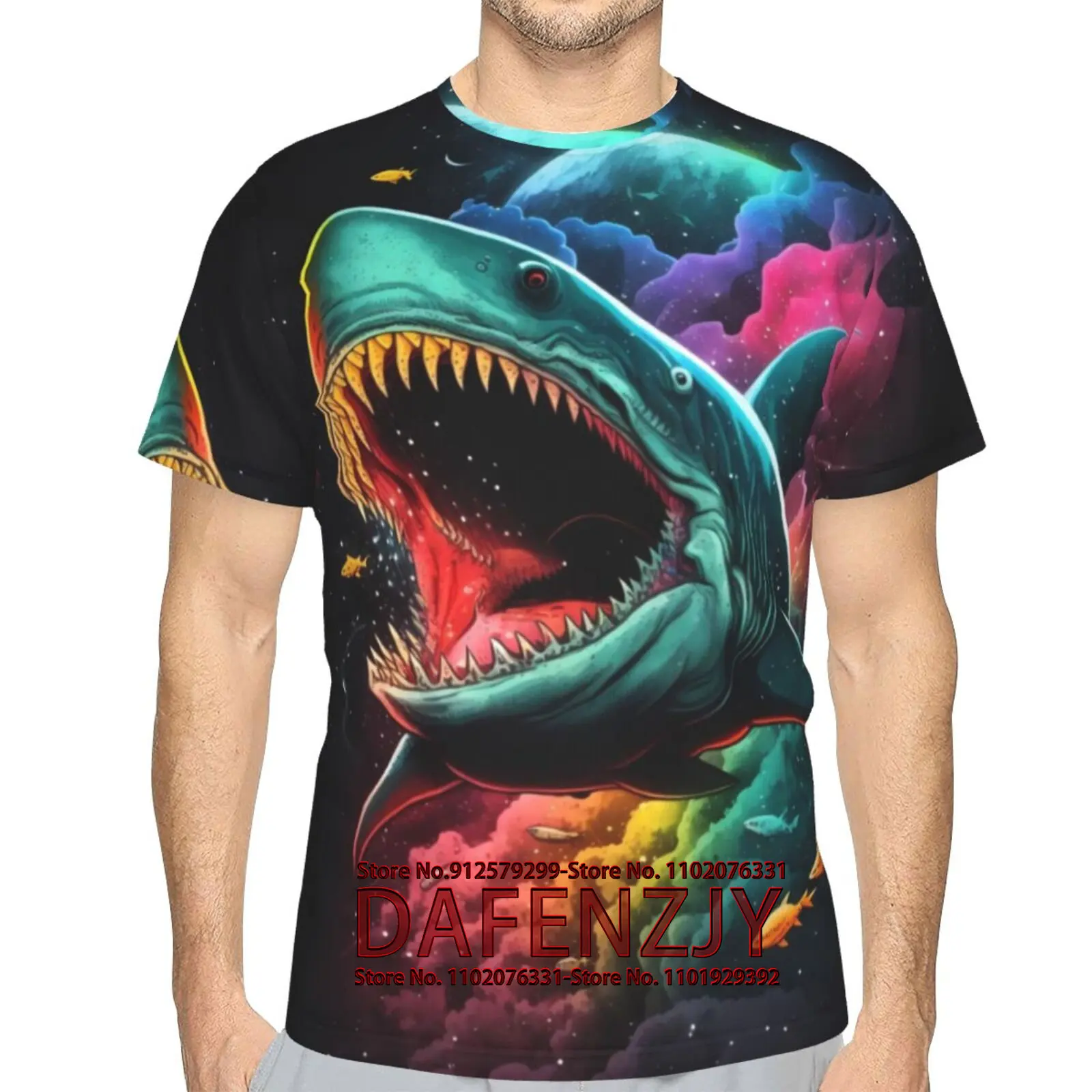 

Мужская футболка с рисунком акулы, индивидуальные модные рубашки с коротким рукавом