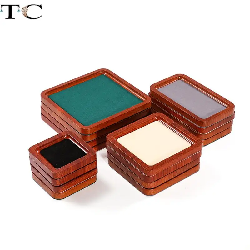 Wood Grain Jewelry Organizer Tray Rings Earrings Storage Case Jewelry Counter Bracelet Necklace Holder Jewelry Display Plate