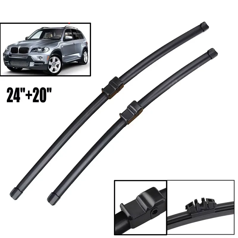 

Wiper LHD Front Wiper Blades Set For BMW X5 E70 2006 - 2011 Windshield Windscreen Window Brushes 24"+20"