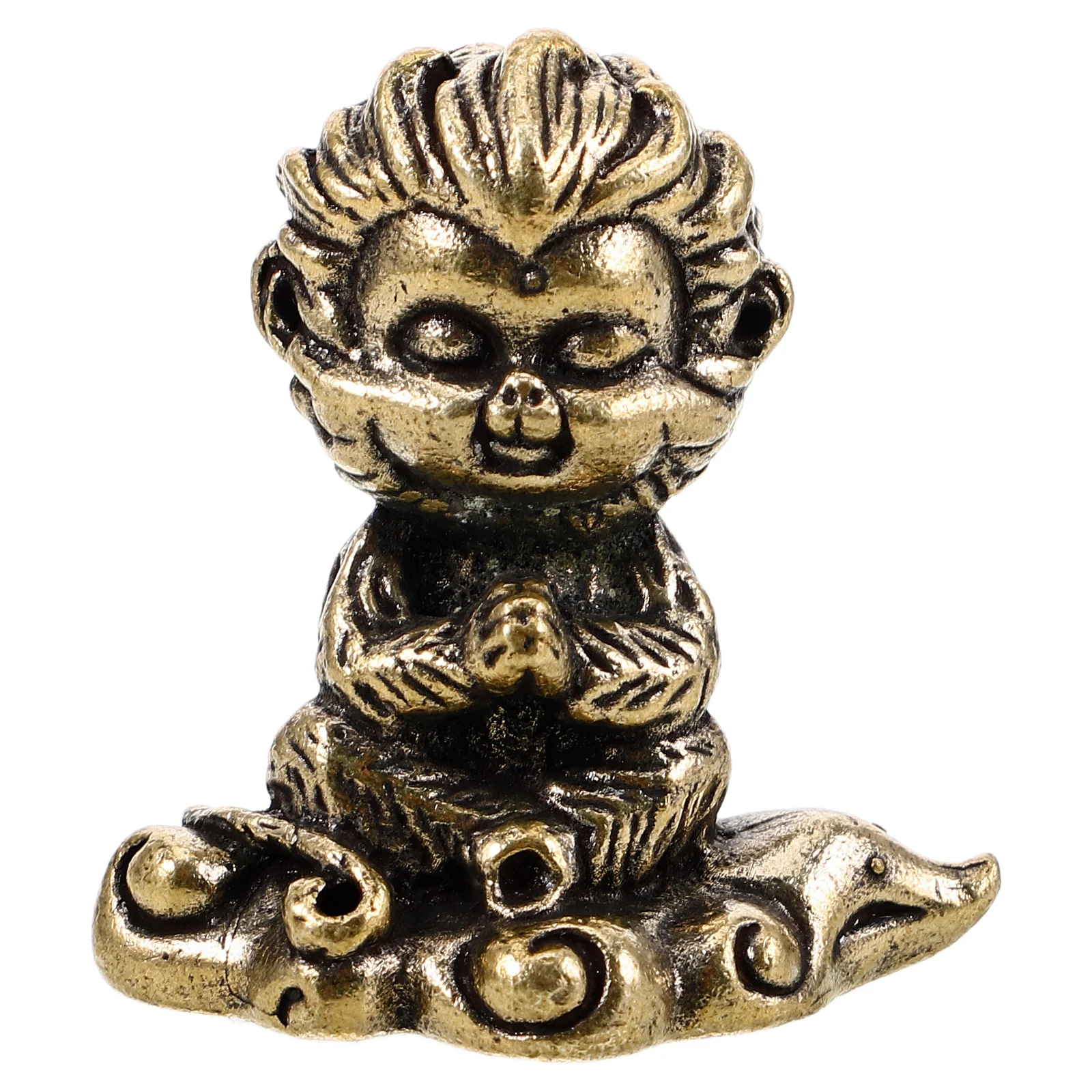 

Monkey Statue Decor Golden Sun Wukong Ornament Creative Design Handmade Figurine Desktop Table Decoration Retro Style Artistic
