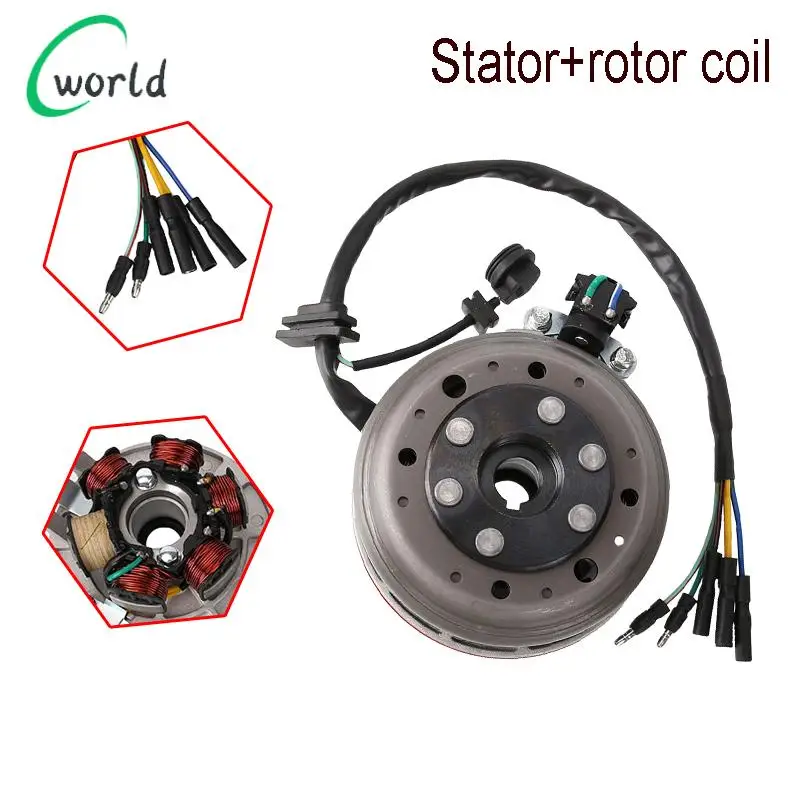 

140CC двигатель, 6-полюсный катушка, магнитный статор, комплект ротора, мотоциклетная пыль, велосипедный маховик зажигания