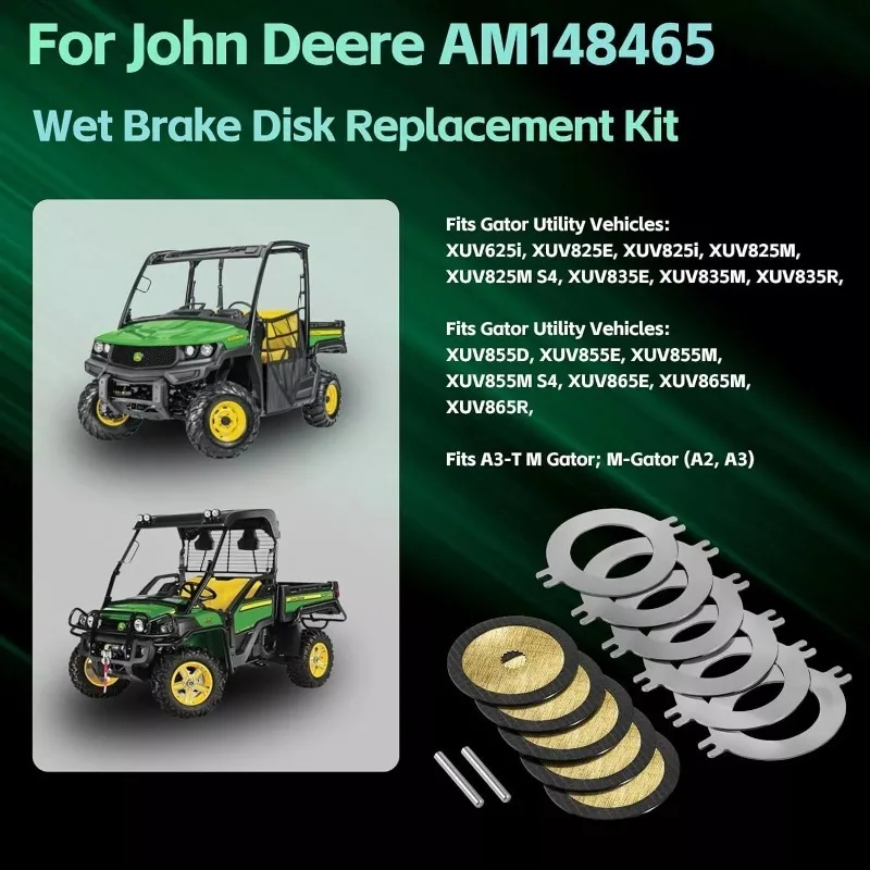 AM148465 Wet Brake Disk Kit for John Deere Gator XUV 625 825 835 855 865 Vehicle