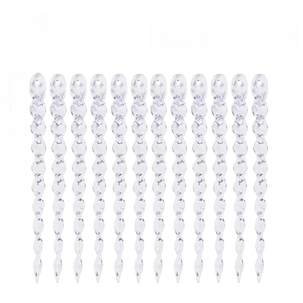 Clear Plastic Icicle Ornaments 20cm Transparent Fake Ice Stalactites Christmas Tree Hanging Decor Winter Holiday Decoration