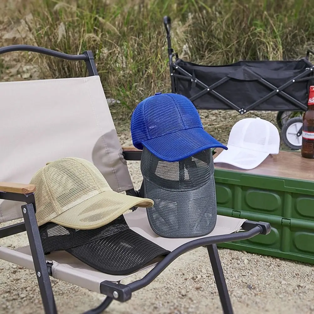 Trucker Cap, schnell trocknende Mesh-Baseballkappe, verstellbar, hohl, für Herren, Snapback-Mütze, atmungsaktiv, leicht, Sport-Mesh-Kappen für Jugendliche