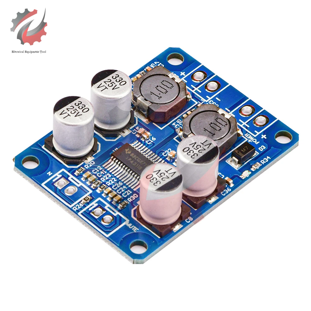 Tpa3118d2 4-8ohm mono áudio que recebe a placa do amplificador de potência módulo de placa do amplificador de potência digital 30w alto-falante dc 12v-24v