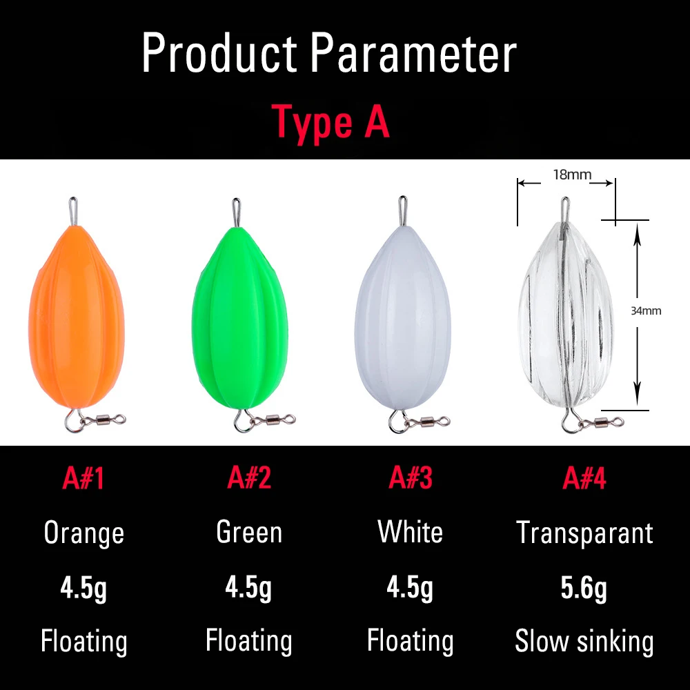 5pcs Lure Fishing Cast Sinker Refit Counterweight Assisted Thrower Floating Sinking Long Shot Device Texas Rigs Fishing Tackle