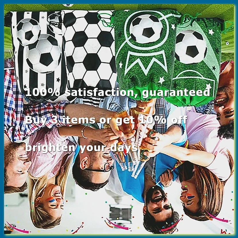 ●12Pcs Football Party Favors Drawstring Bags Soccer Ball Gift Goodie Bag Kids Sports Theme Party Decoration Supplies B-ABFB