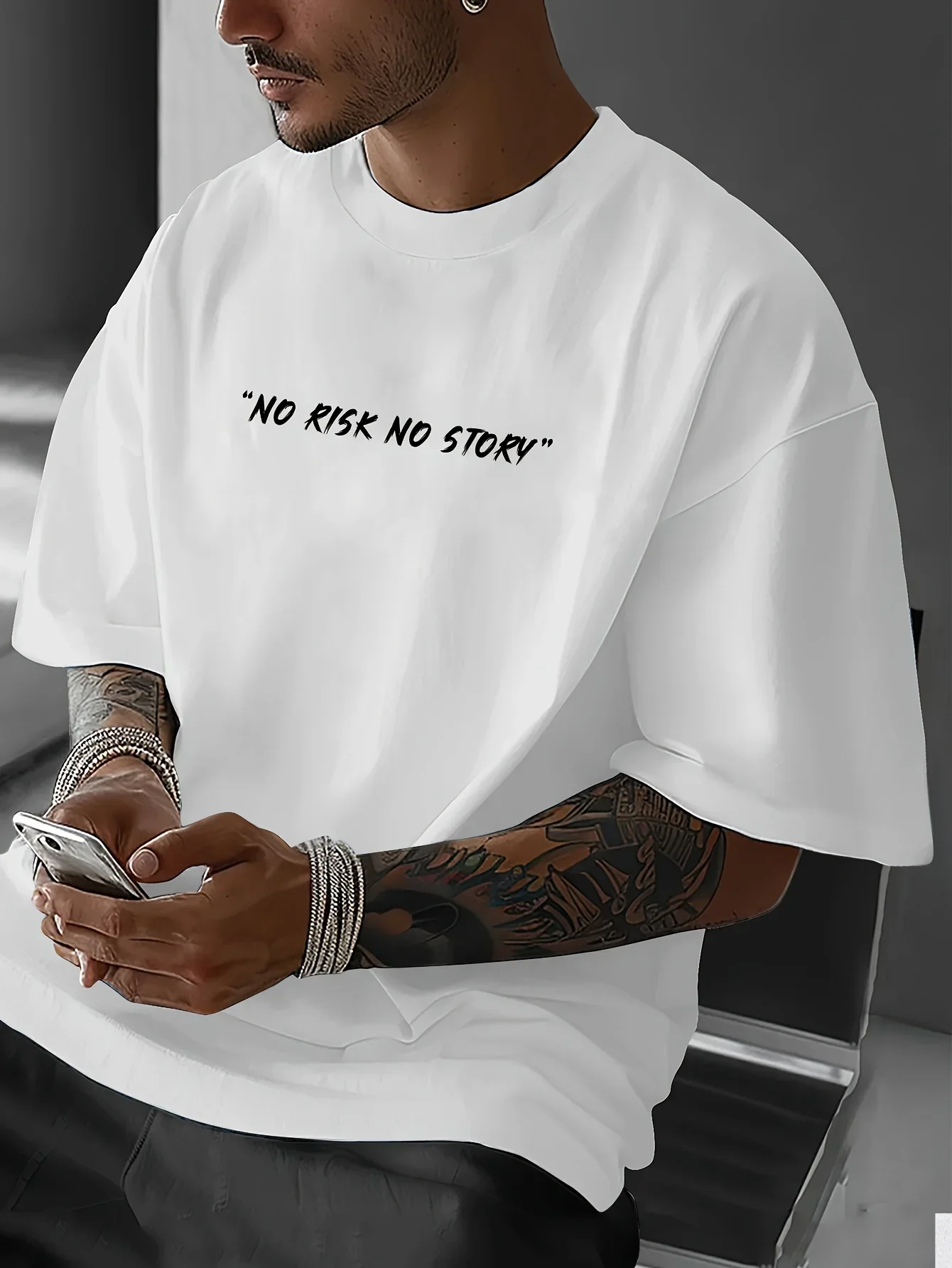 Men's Kids Summer 100% Pure Cotton Fashionable Casual Loose Eagle No Story Slogan Printed Round Neck Short Sleeved T-shirt Top