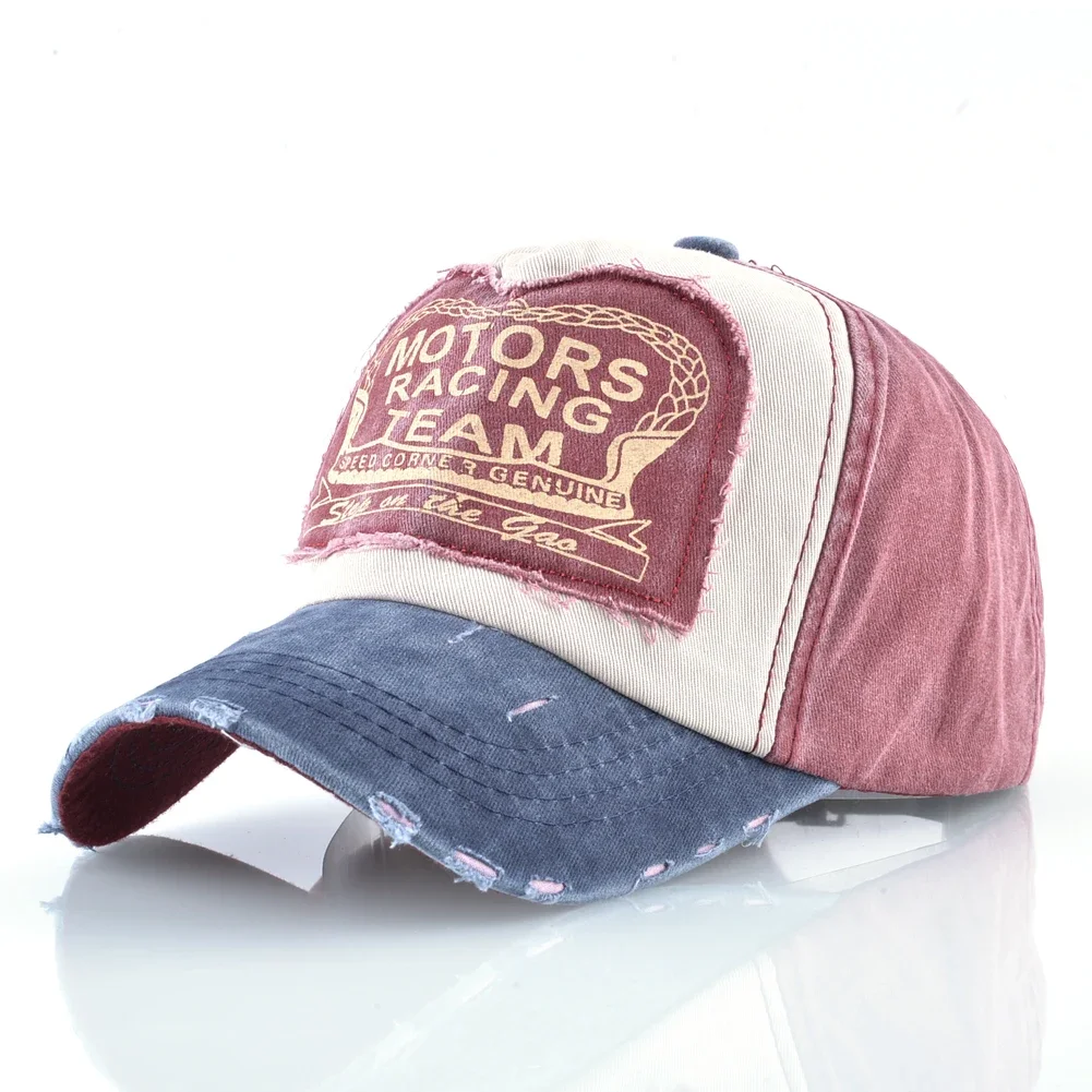 Vintage-Baseballkappe aus gewaschener Baumwolle mit modischem Buchstaben-Aufnäher für Männer und Frauen – Unisex Hip Hop Snapback-Mütze – Detail 4