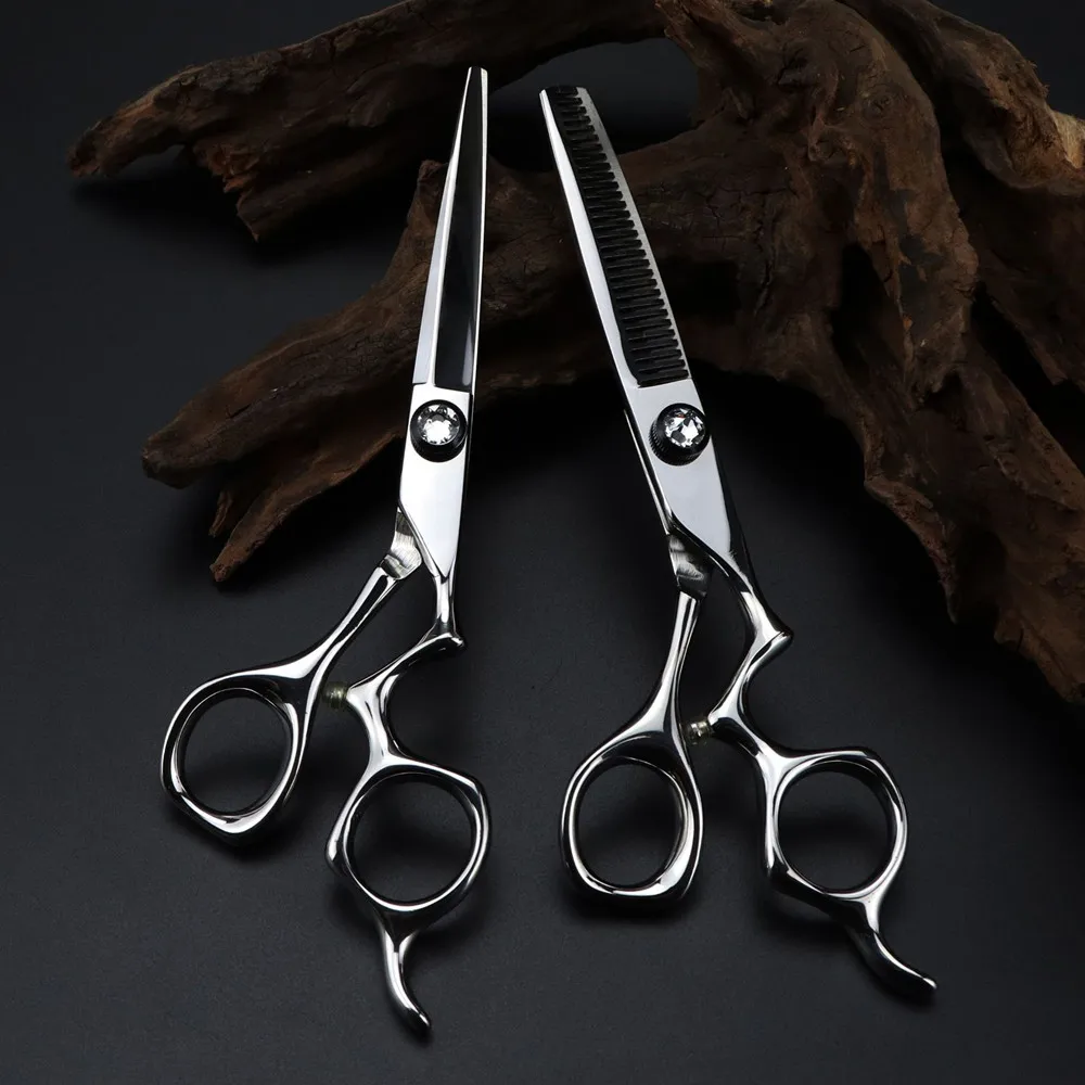 

Professional JP 440c steel 6 '' scissor Silver hair scissors haircut thinning barber tools cutting shears hairdressing scissors