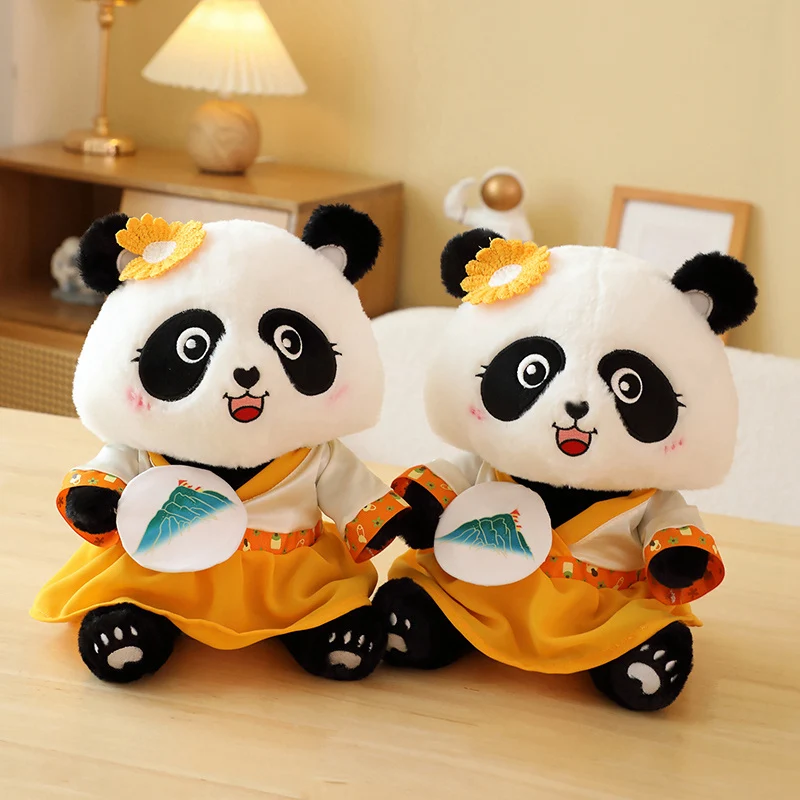 

Cute Sunflower Huahua Giant Panda Wear Skirt Plush Toy Cartoon Stuffed Animals Panda Plushies Doll for Kids Girls Xmas Gifts