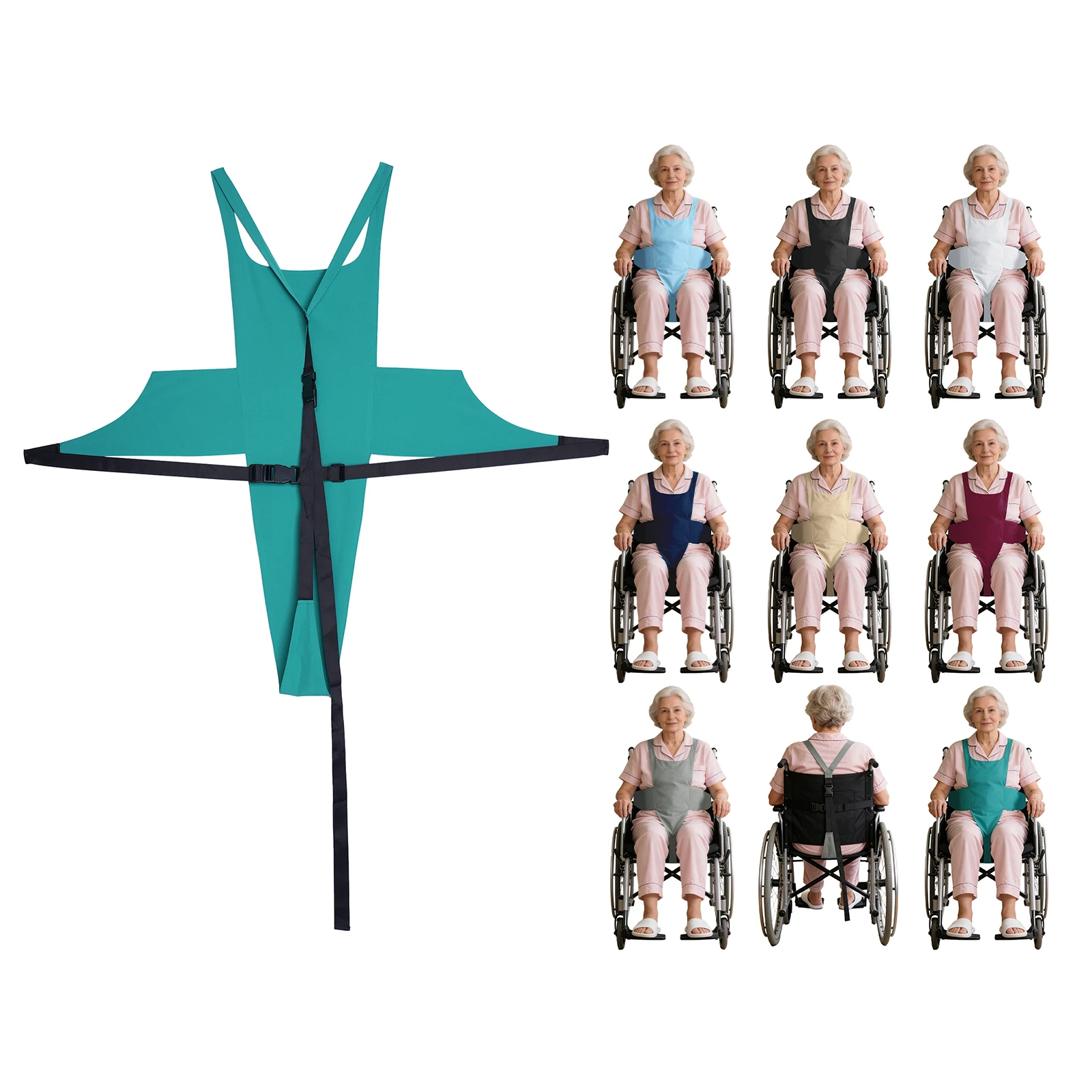 Women Men Wheelchair Safety Harness Vest Adjustable Straps Elderly Patients Anti-fall Prevent Sliding Wheelchair Seatbelt Vest