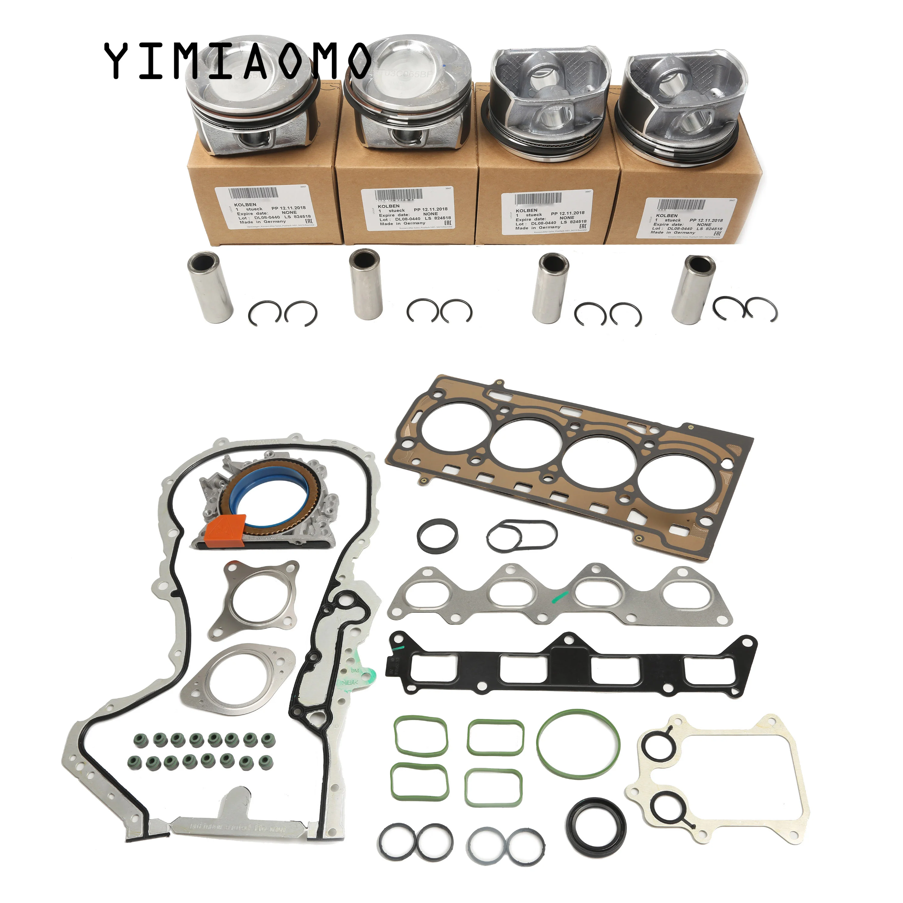 EA111 CAR ENGINE REBUILD OVERHAUL KIT 19MM PISTON GASKET SEALS For VW GOLF JETTA CC TOUGAN Eos AUDI A1 1.4 TSI CAVD CNWA CTHA