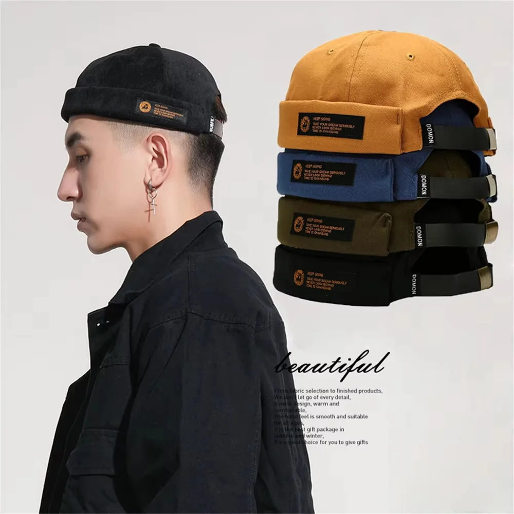 قبة القبعات الرجال العصرية الأسود الرجعية بروكلين إلكتروني التطريز البيسبول القطن قابل للتعديل عارضة قبعة الهيب هوب قبعات للحماية من الشمس #1