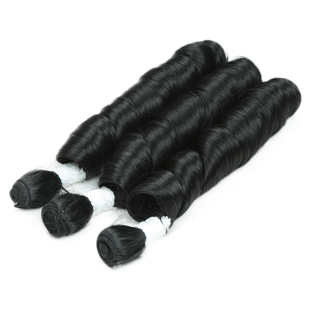 

Alibaby 3Pcs Loose Body Wave Synthetic Hair Bundles Ombre Blonde Hair Weaving 18 Inch Ponytail Hair Extensions Full to End