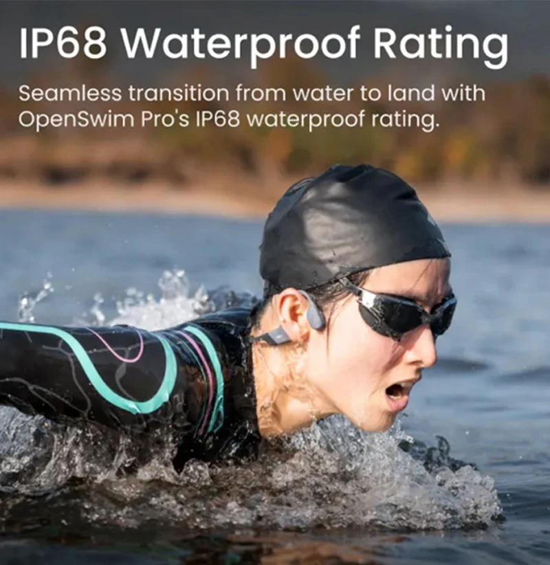 Shokz OpenSwim Pro イヤホン S710 骨伝導ヘッドホン ワイヤレス Bluetooth スポーツ 防水 水泳 32GB MP3 音楽プレーヤー