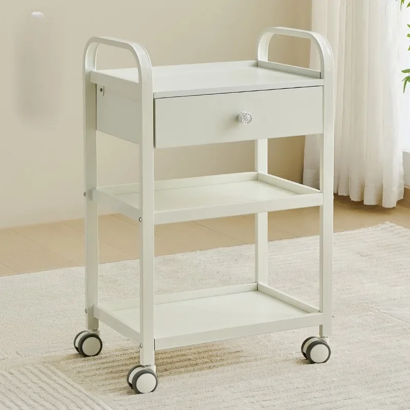 Manicure Support Cart Tool Trolley Wheels Storage Mobile Organizer Hairdresser Rollers Roulette Salon Furniture Beauty Removable