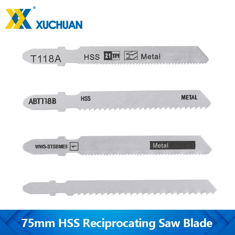 XUCHUAN Jig Saw Blade T-shank HSS Assorted Reciprocating Saw Blade for Wood Cutting Tool T118A T118AF T118B T127D