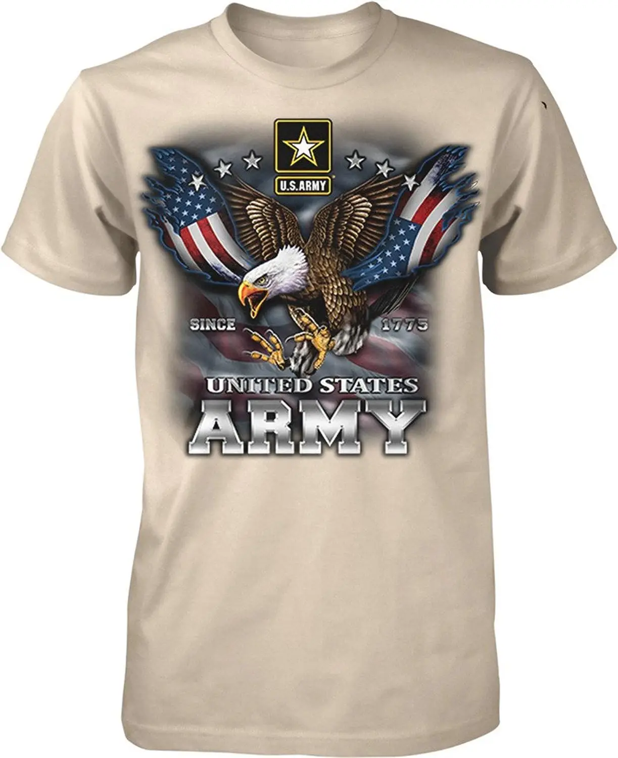 US Army Since 1775 Eagle USA American Flag Wings Men\'s T-Shirt wholesale cheap graphic t shirts 2024 streetwear t-shirts