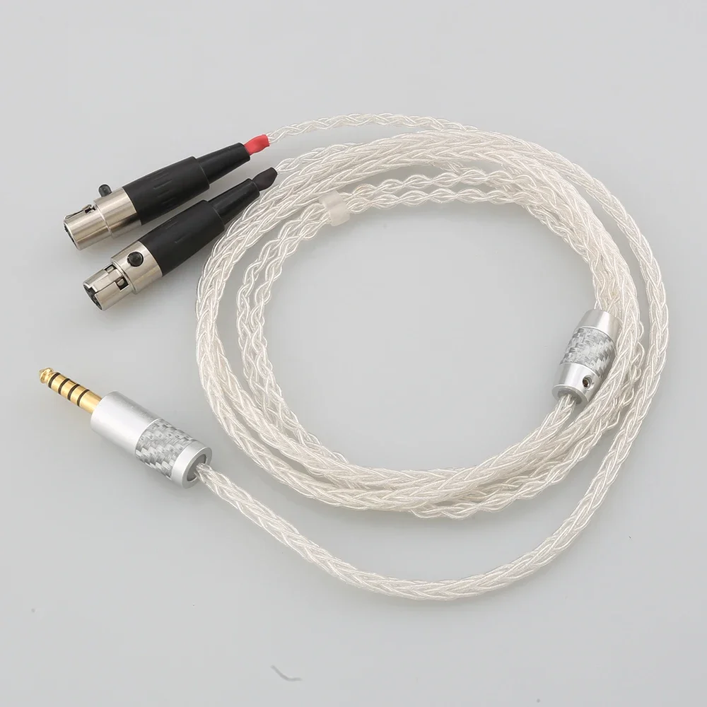 HiFi 99% Pure Silver 8 Core 2.5mm 4.4mm 3.5mm XLR Headphone Earphone Cable For Audeze LCD-3 LCD-2 LCD-X LCD-XC 4z MX4 GX