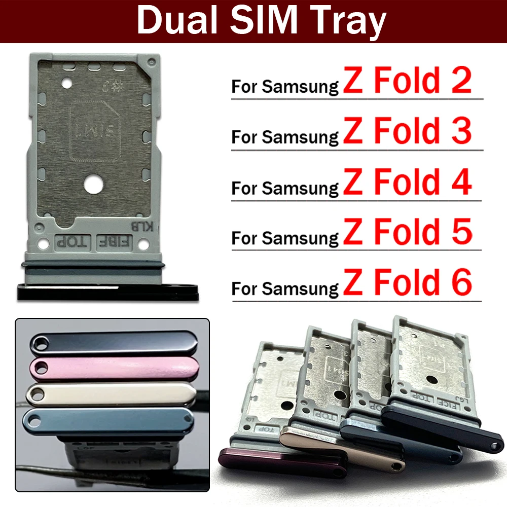 

New For Samsung Z Fold 2 3 4 5 6 F916 F926 F936 F946 Micro Nano SIM Card Holder Tray Slot Holder Adapter Socket