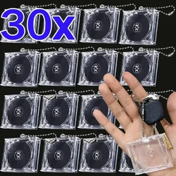 Mini Blank CD Box Keychains Women Men Creative Portable DIY Bag Pendant Transparent Plastic Backpack Decor Fashion Jewelry Gifts