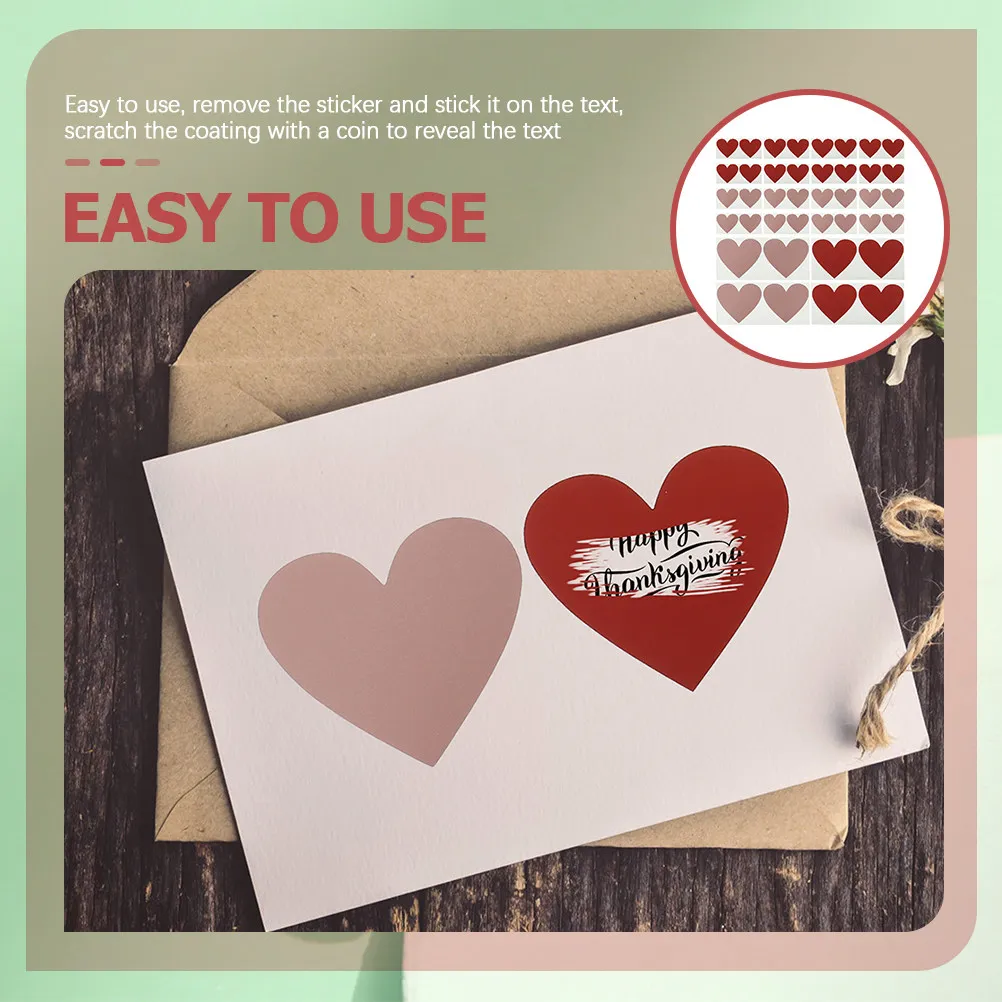 

40Pcs Heart Shaped DIY Scratch Off Labels Premium Paper Stickers for Covering Secrets Valentines Day Wedding Shower Favors