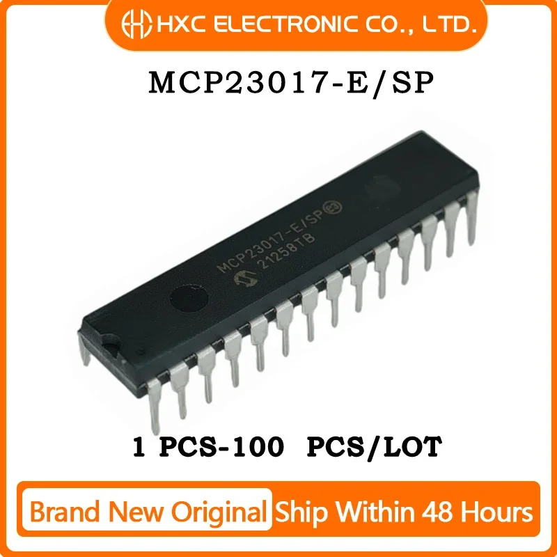 1PCS/5PCS/10PCS/50PCS MCP23017-E/SP MCP23017ESP IC XPNDR 1.7MHZ I2C 28SDIP Brand New Original IC CHIP