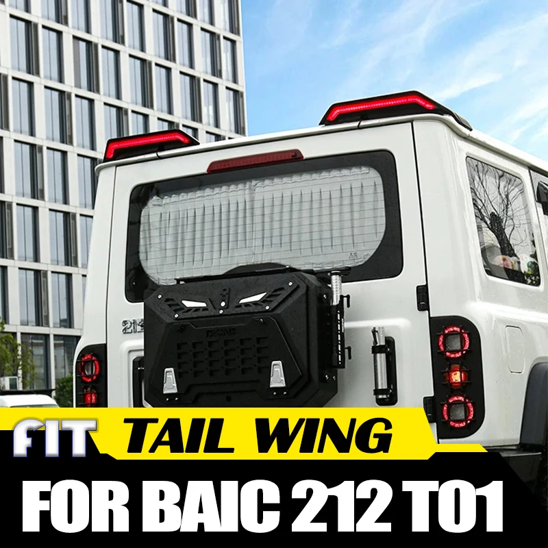 

Car Segmented Flowing Lights Tail Wing Fit for BAIC 212 T01 2024 Modified Car with Light Roof Spoiler and Fixed Wing Accessories