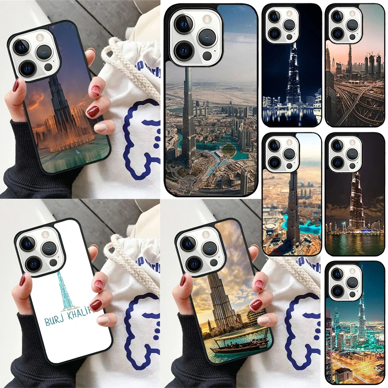 Burj Khalifa Tower building Dubai Phone Case for iPhone 16 15 14 12 13 mini PLUS X XS XR 11 PRO MAX Cover Fundas