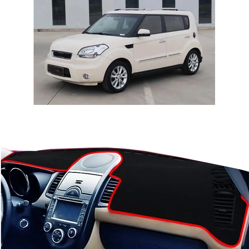 

Для Kia Soul AM 2009-2013: Защитный коврик на приборную панель от УФ-излучения, накладка-протектор, солнцезащитный экран, коврик-подушка, автомобильные аксессуары