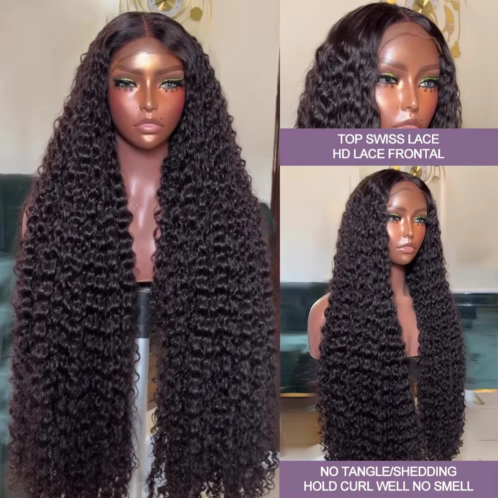 13x6 HD Curly 250% Density 30 42 Inch Lace Front 5x5 Glueless Wigs Human Hair Wigs Deep Wave 13x4 Lace Frontal Wig Ready To Go image 3