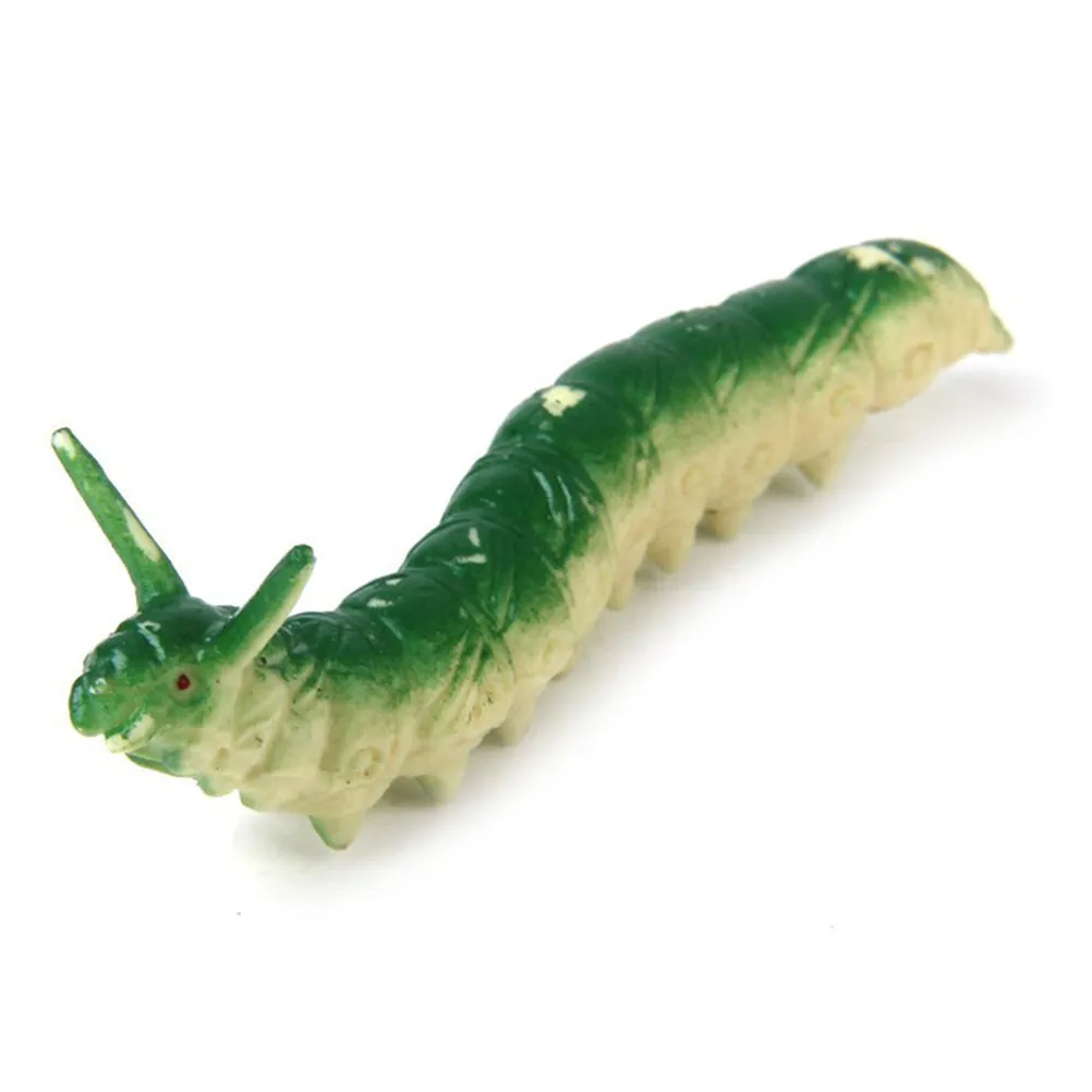 20Pcs Insect Simulation Fake Plastic Worm Crawling Science Educational Learning Halloween Prank Favor Plastic Caterpillar Model