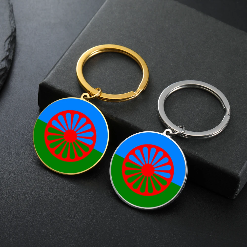 

Брелок-подвеска HIPEE с флагом цыганских народов, из нержавеющей стали, ювелирное украшение, подарок