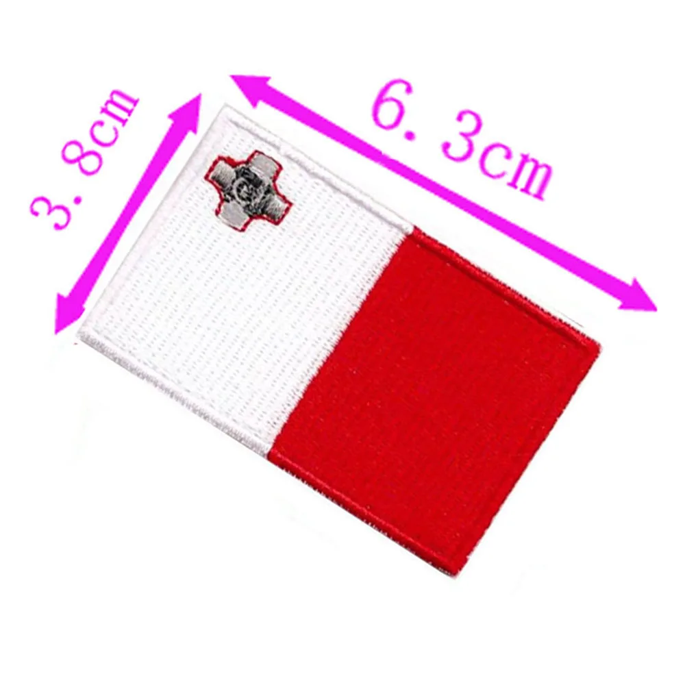 مالطا علم الدولة شارة مطرّزة 6.3 سنتيمتر واسعة الحديد على خياطة على دعم/الحرف اليدوية/زين/قطع ساخن #1