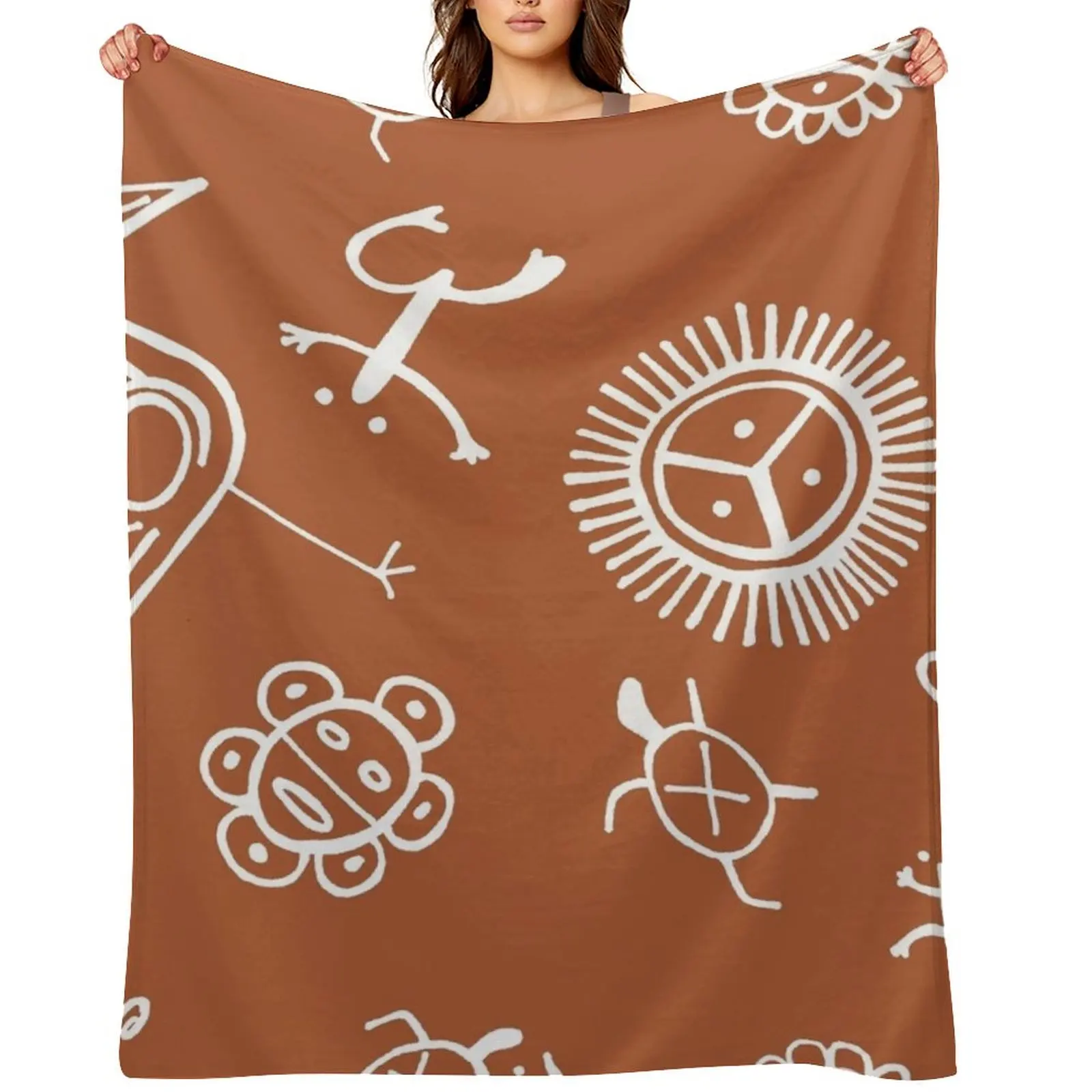 

Taino Pattern Throw Blanket Furrys Furry Beach Custom Blankets