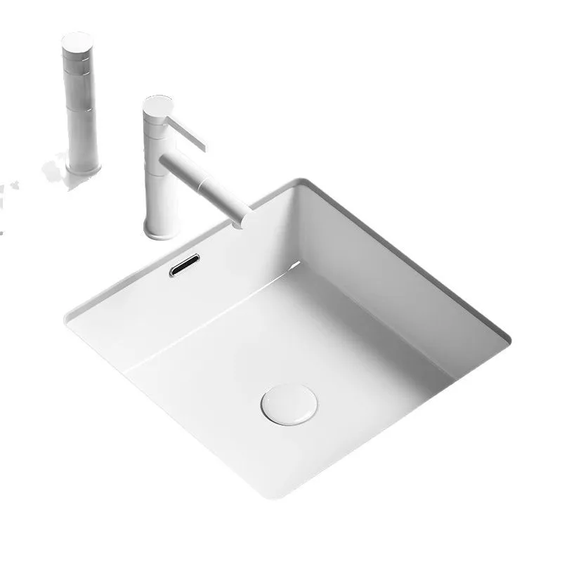 

Single basin square flat bottom balcony small size flat bottom embedded sink washbasin