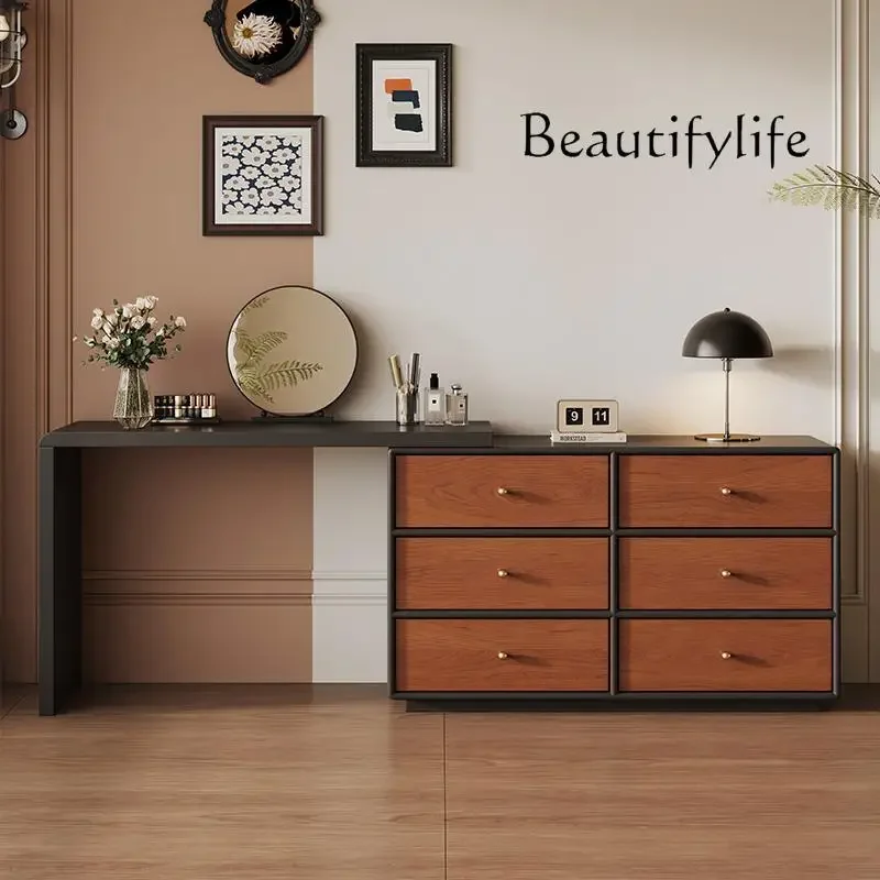 X Medieval Dresser Chest Integrated Solid Wood Modern Simple Bedroom Corner Makeup Table
