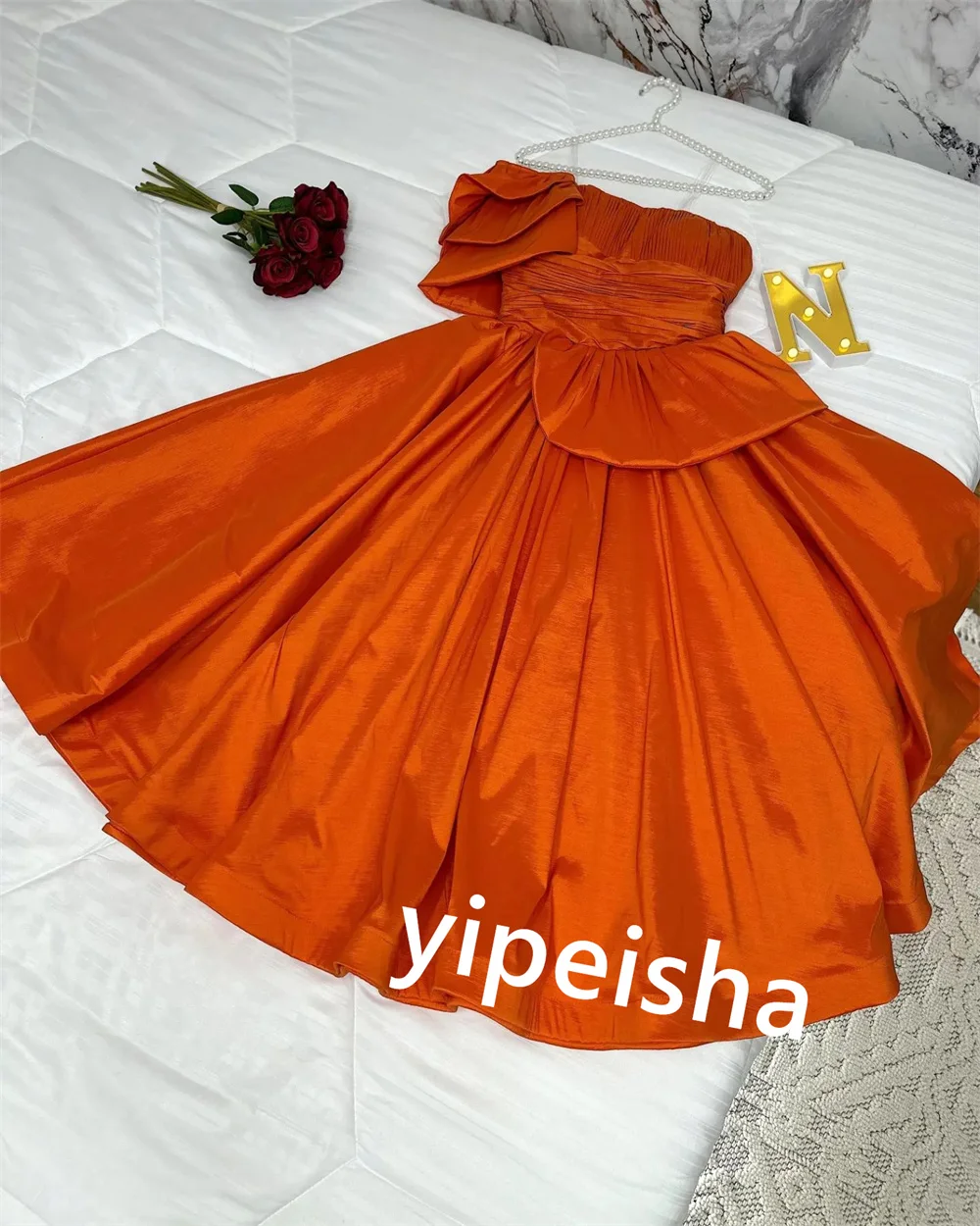 Vestido Midi plisado con banda para cumpleaños, traje de un hombro a medida, ideal para ocasiones