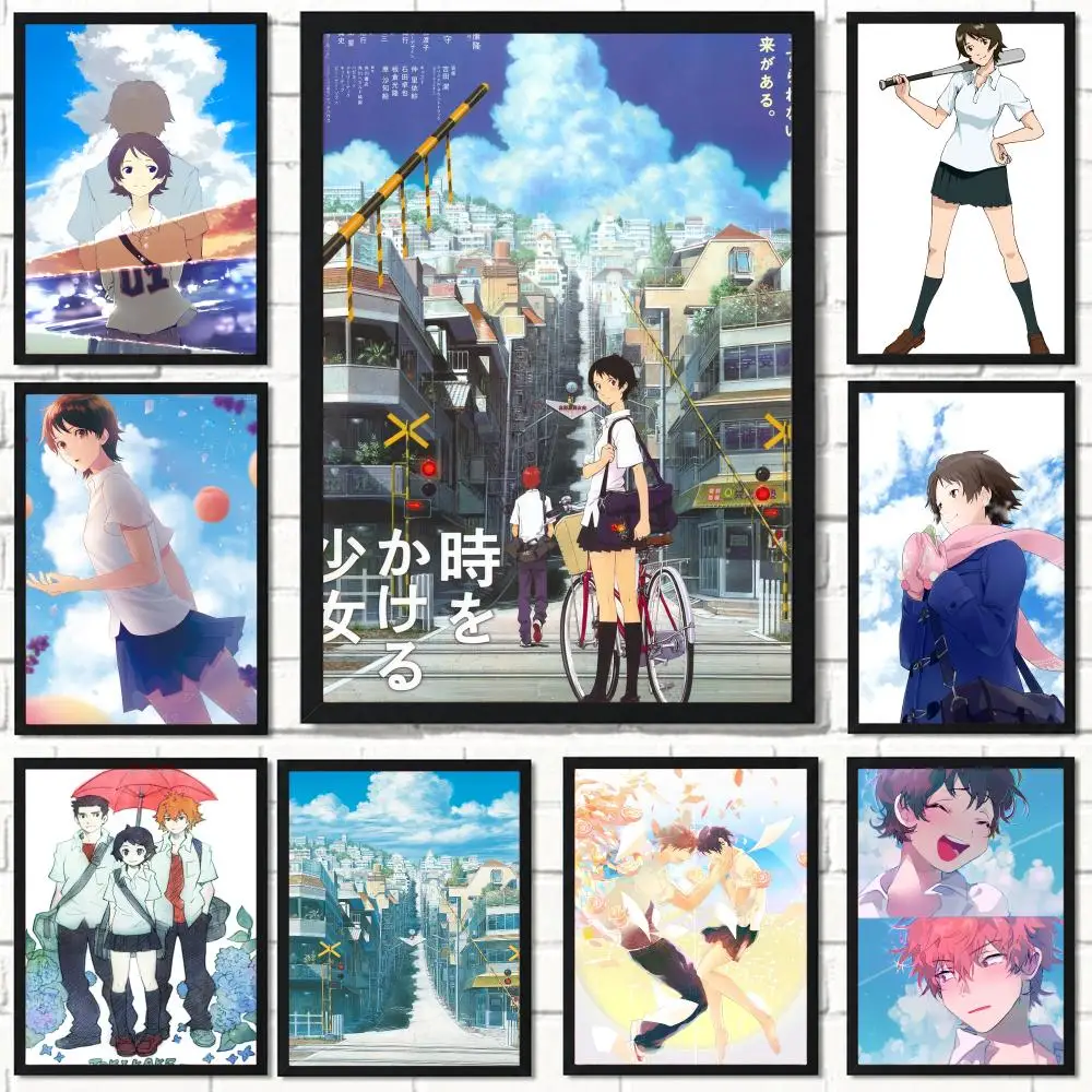 anime T-The Girl Who Leapt Through Time-E Poster Self Adhesive Wall Decor for Modern Home Cafe Office and Bar