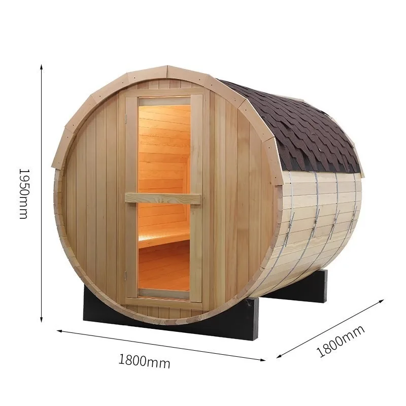 Cylinder Sauna Steam Room Mobile Steam Room Canadian Hemlock Wood