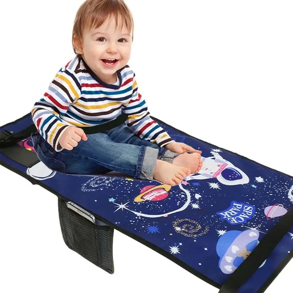 Draagbare Cartoon Patroon Reis Vliegtuig Bed Os Doek Rechthoek Hangmat Effen Kleur Zetel Extender Beensteun
