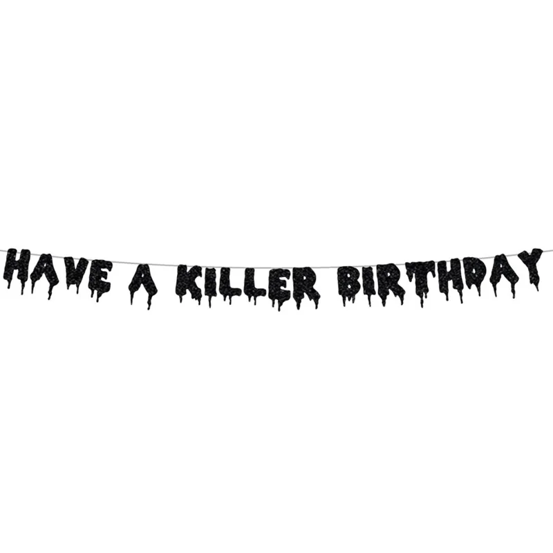 Haben eine Mörder Geburtstag Party Banner, Halloween Blutige Horror Geburtstag Party Dekorationen. – Detail 6