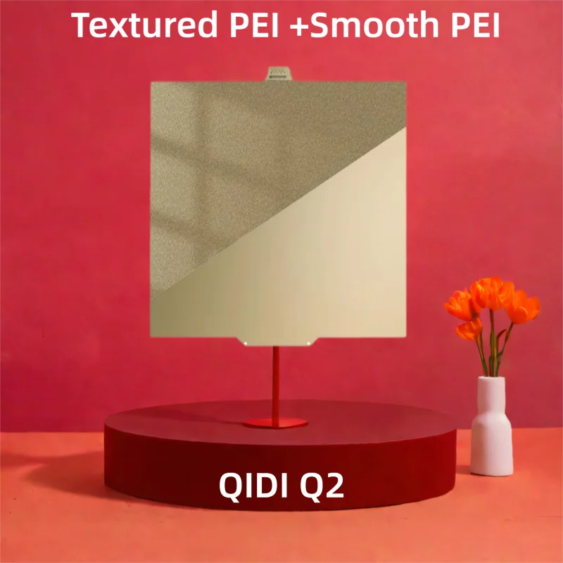 

QIDI Q2 Smooth PEI Plate 280x280mm Double Sided Textured PEI+Smooth PEI Spring Steel Sheet Flexible Print Bed for Q2 Combo Parts