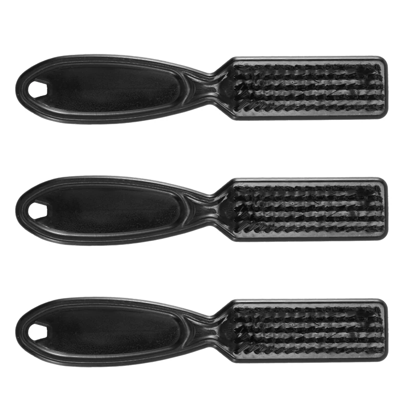 3X Fade Brush Comb Scissors Cleaning Brush Barber Shop Skin Fade Vintage Oil Head Shape Carving Cleaning Brush