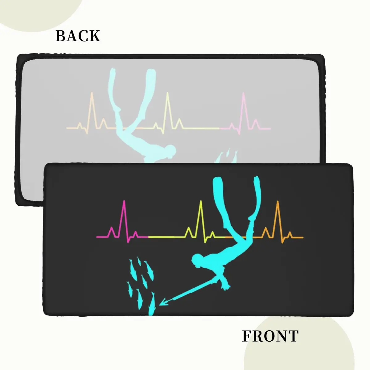 Spearfishing Spearfisher Fishing Heartbeat Pulse Custom Rectangular Tablecloth Waterproof Table Cover for Festival Table Cloth