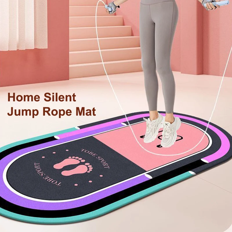 Skipping Rope Yoga Mat, Rainbow, Sports, Home, Shock-Absorbing, Floor Mats, Fitness, Non-Slip Carpet, Thickened, Silent