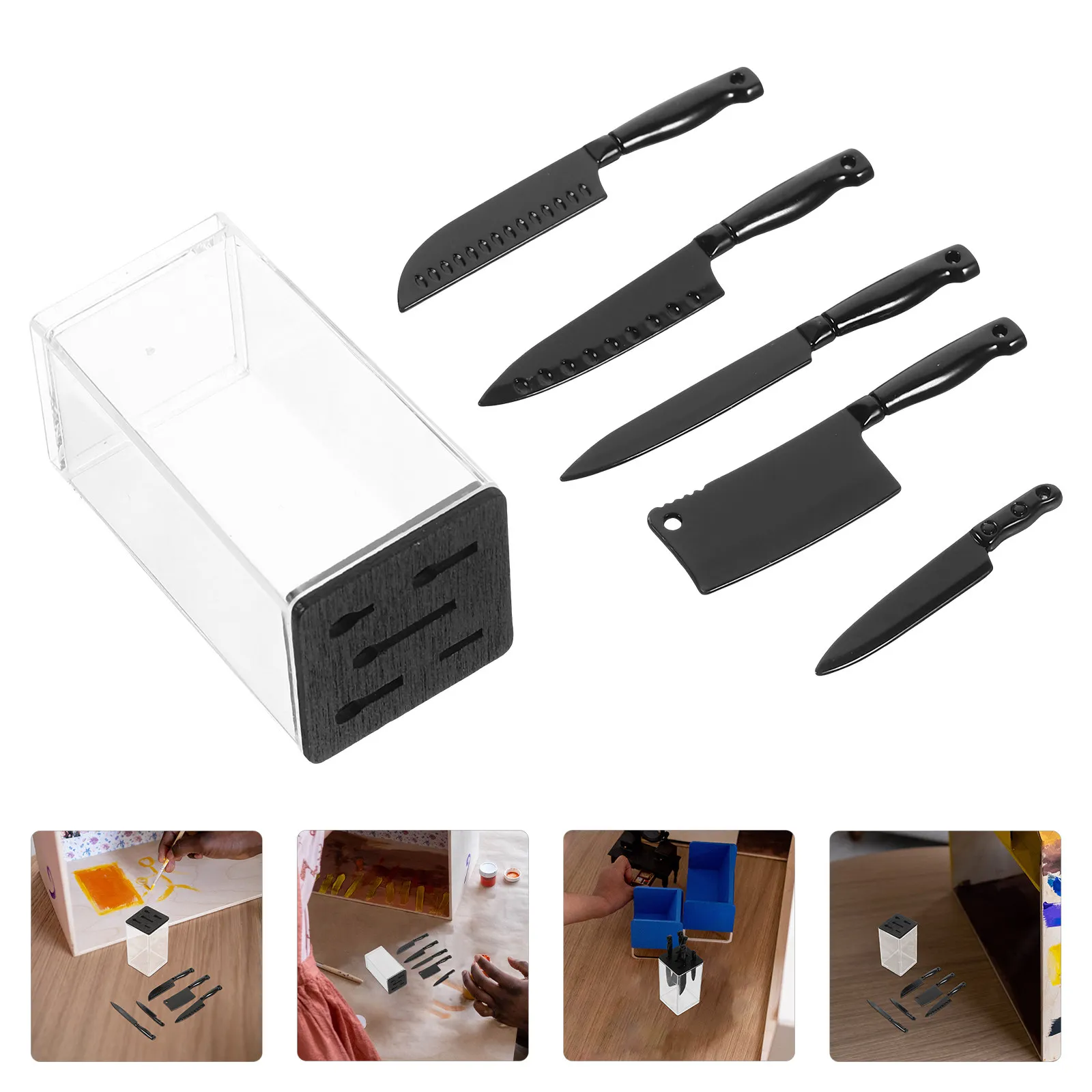 

1Set Mini Kitchen Cutter Ornament Delicate Workmanship Elegant Decor for Mini House Kitchen Dining Table Home Decor Collectors